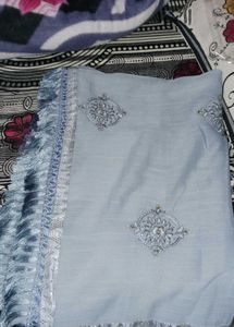 New Saree For Women With Unstitched Blouse 🩶✨