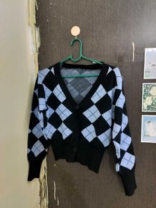 Argyle Knit Cardigan