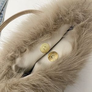 Pink Faux Fur Handbag with Pearls