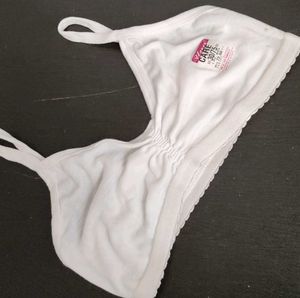 Simple Cotton Bras - White &amp; Cream - Size 30/75