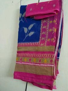 Yellow Saree with Floral Motif