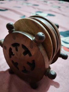 Wooden Coaster Set with Holder