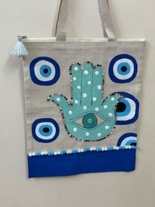 Evil eye tote bag