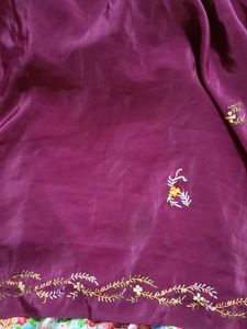 Elegant Embroidered Purple Fabric