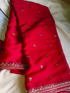 Luxurious Rose pink soft georgette Saree