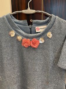 Sparkly Blue Party Dress with Embellishment