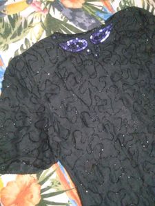 Vintage Black Embellished Top