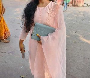 Peach Kurta Set with Dupatta