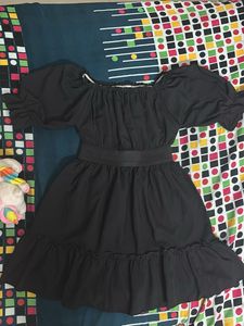 Black Off-Shoulder Mini Dress