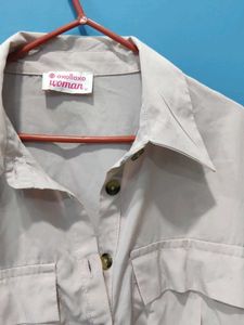 pink Oversized Button-Up Shirt