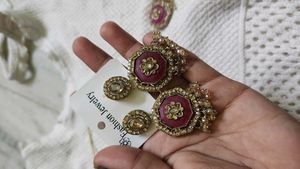Majenta Pink Premium Crystal Bead Necklace