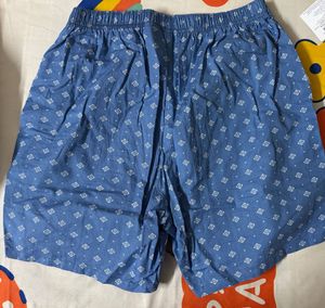 Blue Printed Pajama Shorts