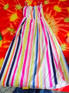 Vibrant Striped Maxi Dress