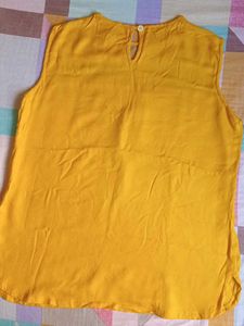 Yellow Sleeveless Striped Top