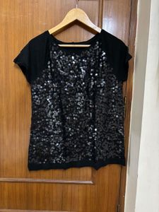 Sparkly Sequin Black Top