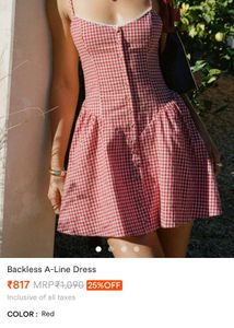 Savana cute gingham print dress ❣️