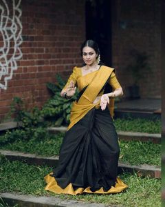 Elegant Black &amp; Gold Saree