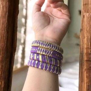 Set of 4 Purple & Gold Bangles💜