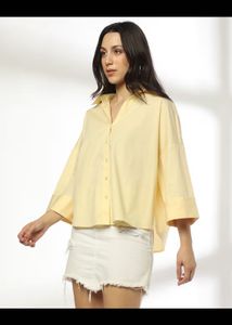 Yellow Oversized Button-Up Shirt