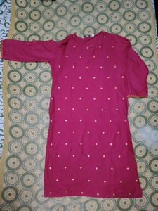 Pink Kurta with Gold Embellishments