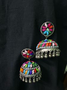 Vibrant Ethnic Jhumka Earrings