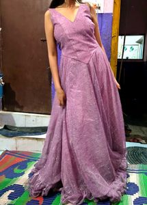 Elegant Lavender Embellished Ethnic Gown