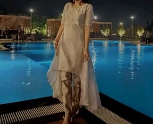 Pink Asymmetric Kurta Set
