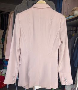 Chic Pink Double-Breasted Blazer