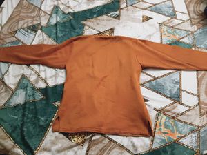 Cute Orange Cardigan with Embroidery