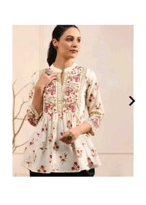 Floral Print Peplum Kurta