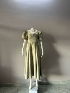 Elegant Puffy Sleeve Midi Dress