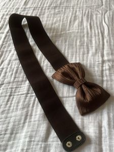 Brand New Brown Elastic Belt with Bow