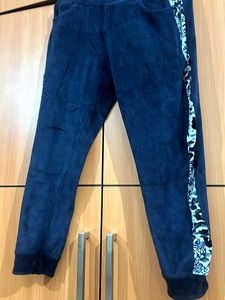 velvet full track suit upper with lower blue colo