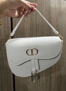 Dior inspired  White Saddle Handbag
