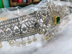 1gm Gold Exquisite Emerald hip belt (vaddanam)