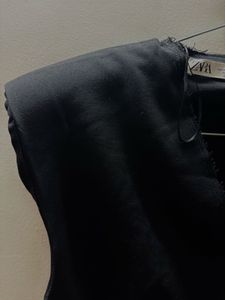 Zara Black Frayed Sleeveless Top