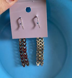 New Silver Crystal Long Dangler Earrings
