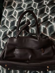Black quilted handbag