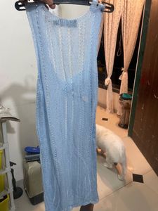 Light Blue Knit Maxi Dress