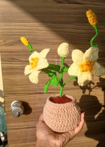 Handmade Crochet Flower Plant