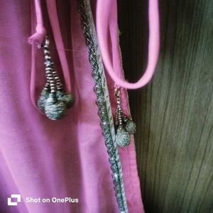 Pink Embellished heavy dress with sleeves for atta