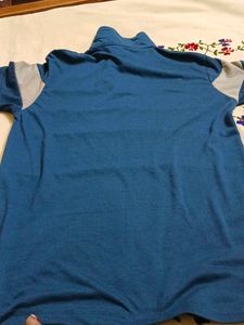 Blue &amp; Grey Striped Polo Shirt
