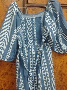Charcoal blue dress boho