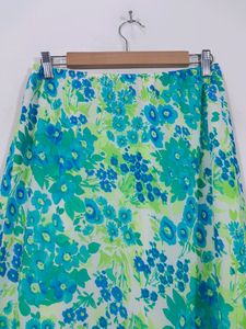 y2k low waist midi Printed Side Slit Skir