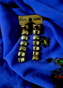Gold-Tone Dangling Square Earrings