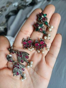 combo of 4 Oxidized Earrings