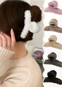 Fuzzy Hair Claw Clips - 6 Pack