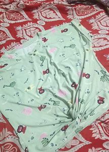 Cartoon Print Twist-Knot T-Shirt