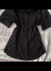 2000s Black stripped babydoll shirt