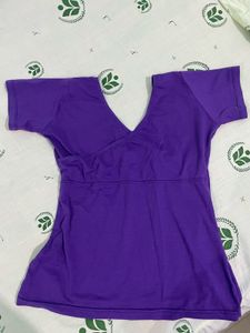 V-Neck Purple T-shirt